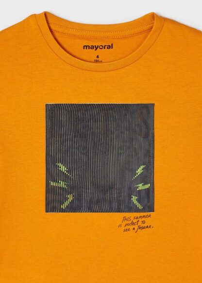 Mayoral Μπλούζα κοντομάνικη ρίγες Πορτοκαλί 22-03005-048