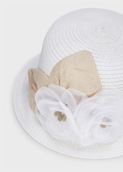 Mayoral Καπέλο λουλούδια Λευκό 22-10258-096