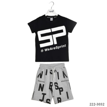 Sprint Σετ JUNIOR BOY Kοντομάνικο BLACK-200 222-3032-S200