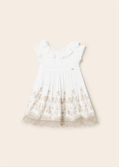 MAYORAL Φόρεμα κεντητό Λευκό 23-01955-077