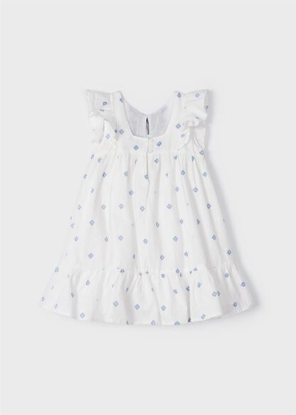 MAYORAL Φόρεμα σταμπωτό από κεντρητό σχέδιο από βαμβάκι κορίτσι Λευκό 23-03936-033