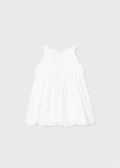 MAYORAL Φόρεμα με διάτρητη φούστα από βαμβάκι baby Λευκό 23-01962-044