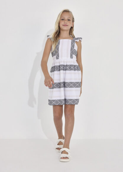 MAYORAL Φόρεμα ζακάρ λούρεξ Λευκό-Μαύρο 23-06919-062
