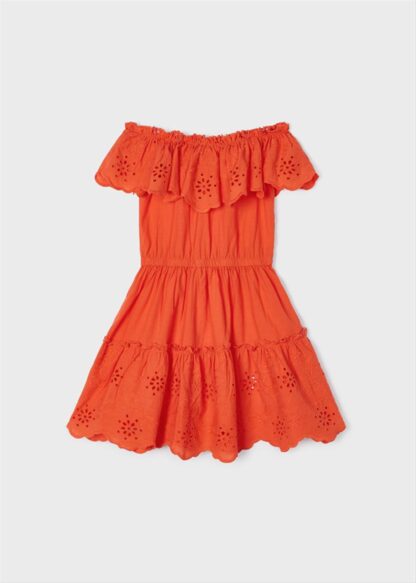 MAYORAL Φόρεμα με σχέδιο διάτρητο από βαμβάκι κορίτσι Πορτοκαλί 23-03929-088