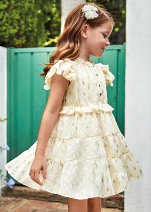 MAYORAL Φόρεμα με βολάν κορίτσι Κρεμ 23-03927-010