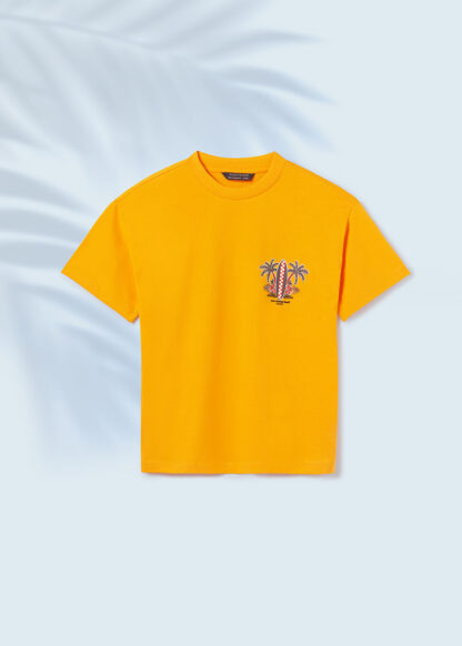 MAYORAL Μπλούζα κοντομάνικη σανίδες Κίτρινο πορτοκαλί 23-06086-062