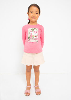 MAYORAL Σετ μπλούζα μακρυμάνικη και κοκαλάκι βαμβάκι κορίτσι ροζ φουξια 23-03072-059